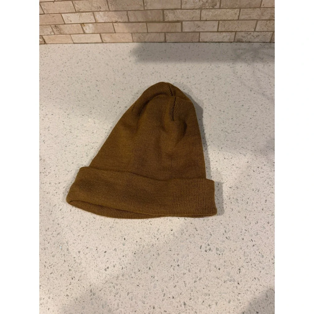 Superdry Brown Winter Beanie Hat Wool Nylon Knit One Size Unisex